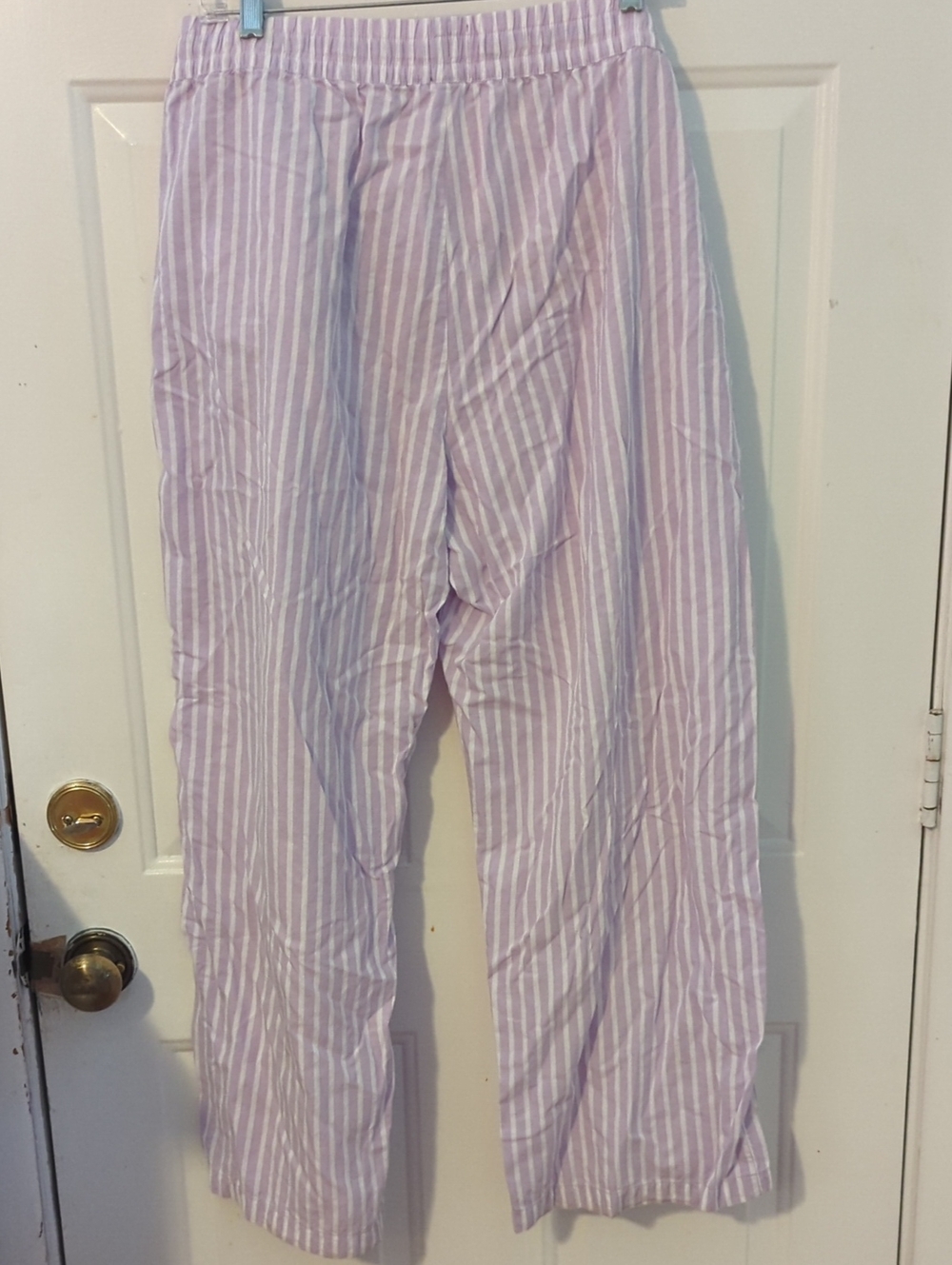 GAP Light Purple & White Striped Pajama Pants NWOT Large Women's Summer - Picture 5 of 8